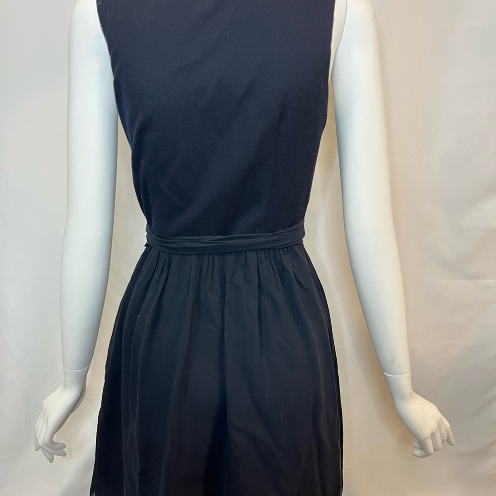Theory navy draped fully lined silk dress - Picture 5 of 8